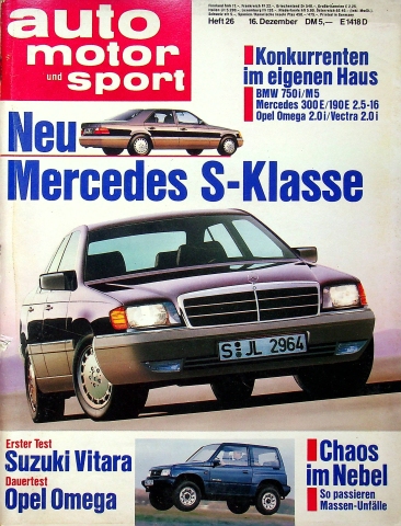 Deckblatt Auto Motor und Sport (26/1988)